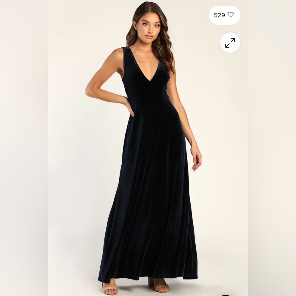 Lulu's Navy Blue Sleeveless Maxi Dress